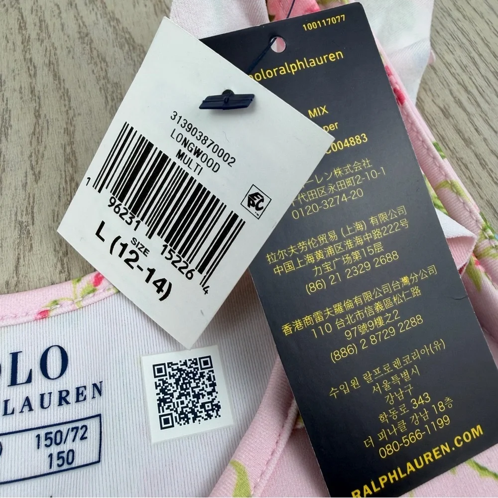 Polo Ralph Lauren Big Girls Floral Performance Jersey Top Large 12-14 Pink $50